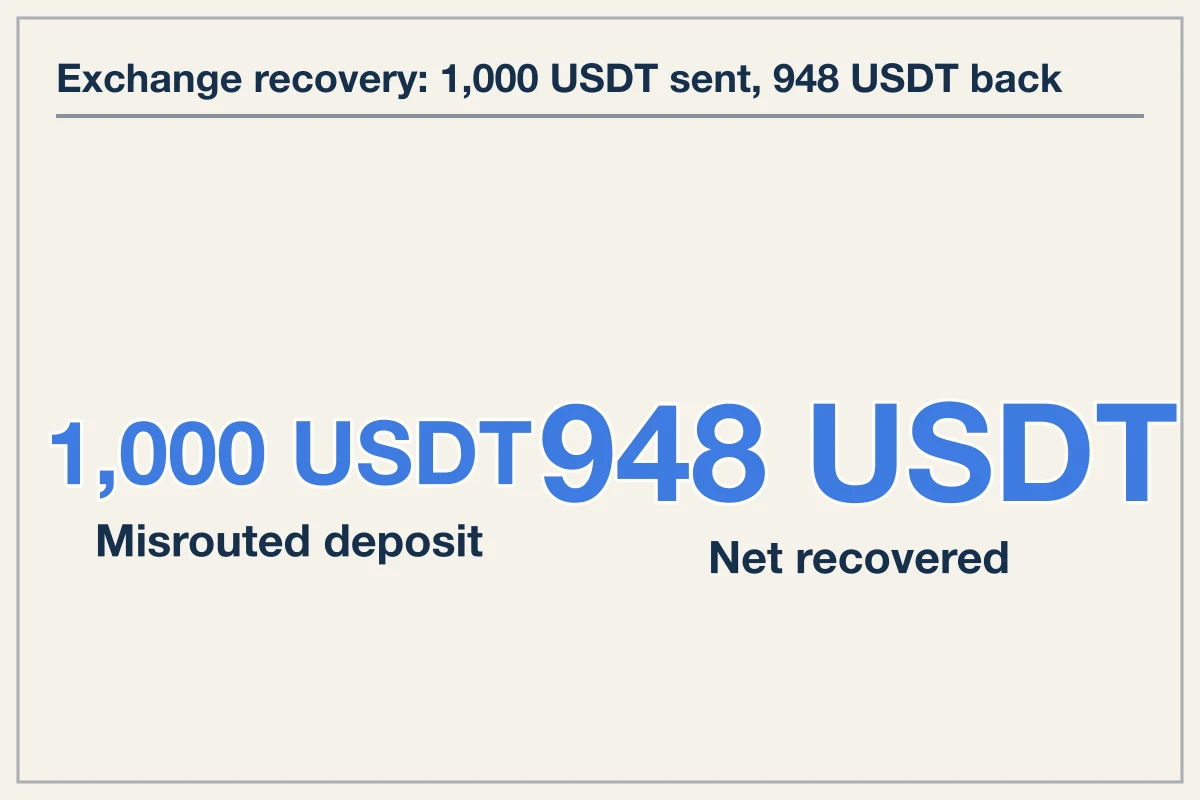 What centralized exchanges charge for manual recovery
